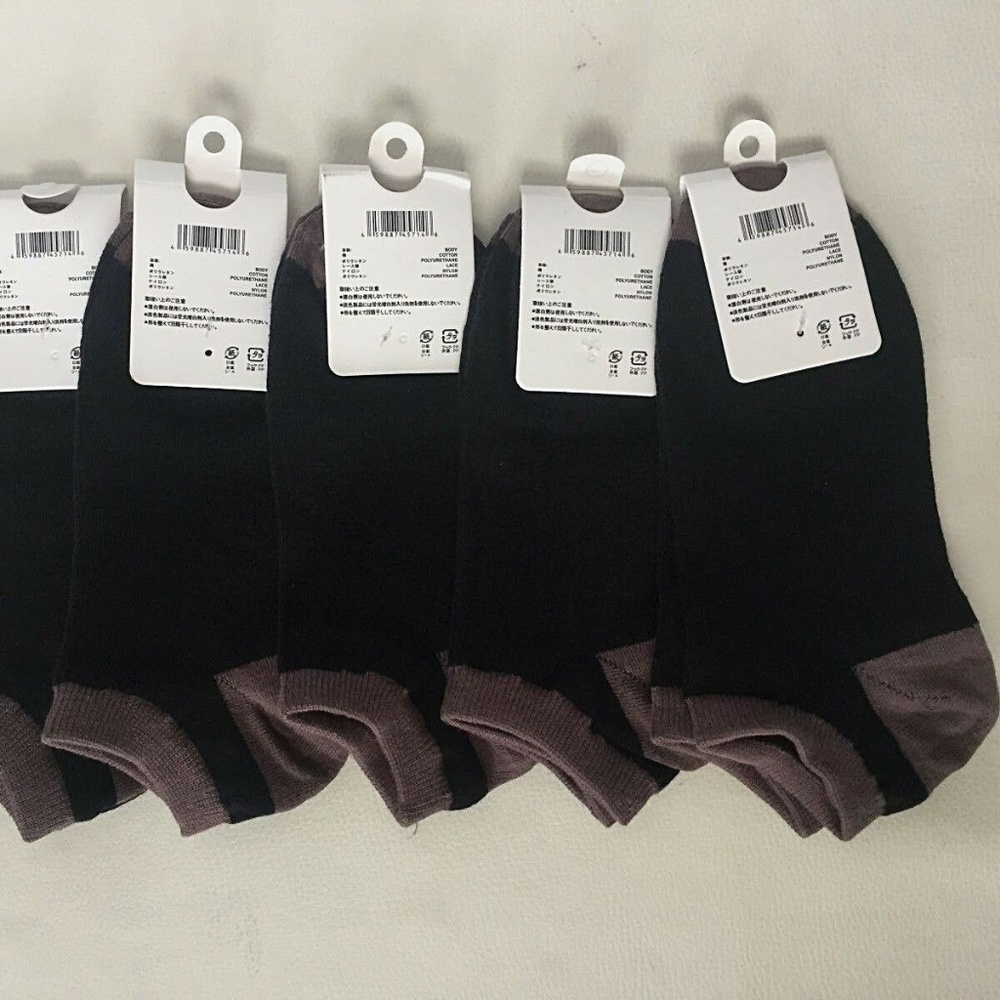 Lot of 5 Invisible Mens Loafer Low Cut Socks 6-12